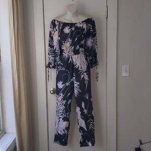 H&M Off the Shoulders Floral Jumpsuit